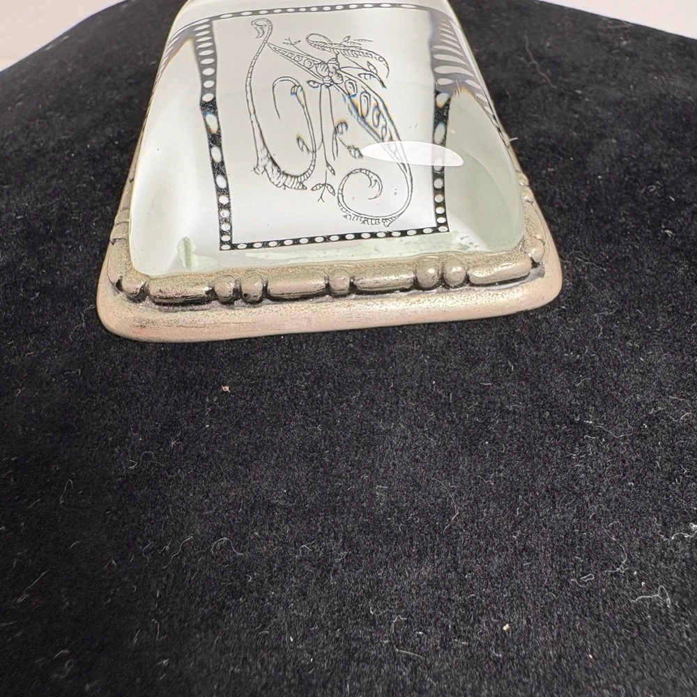 Mary Carol Home Collection Script “F”Monogram Initial Paper Weight